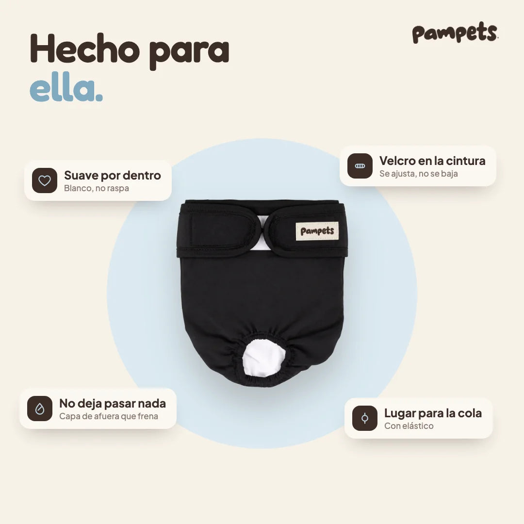 Pañal lavable para perra