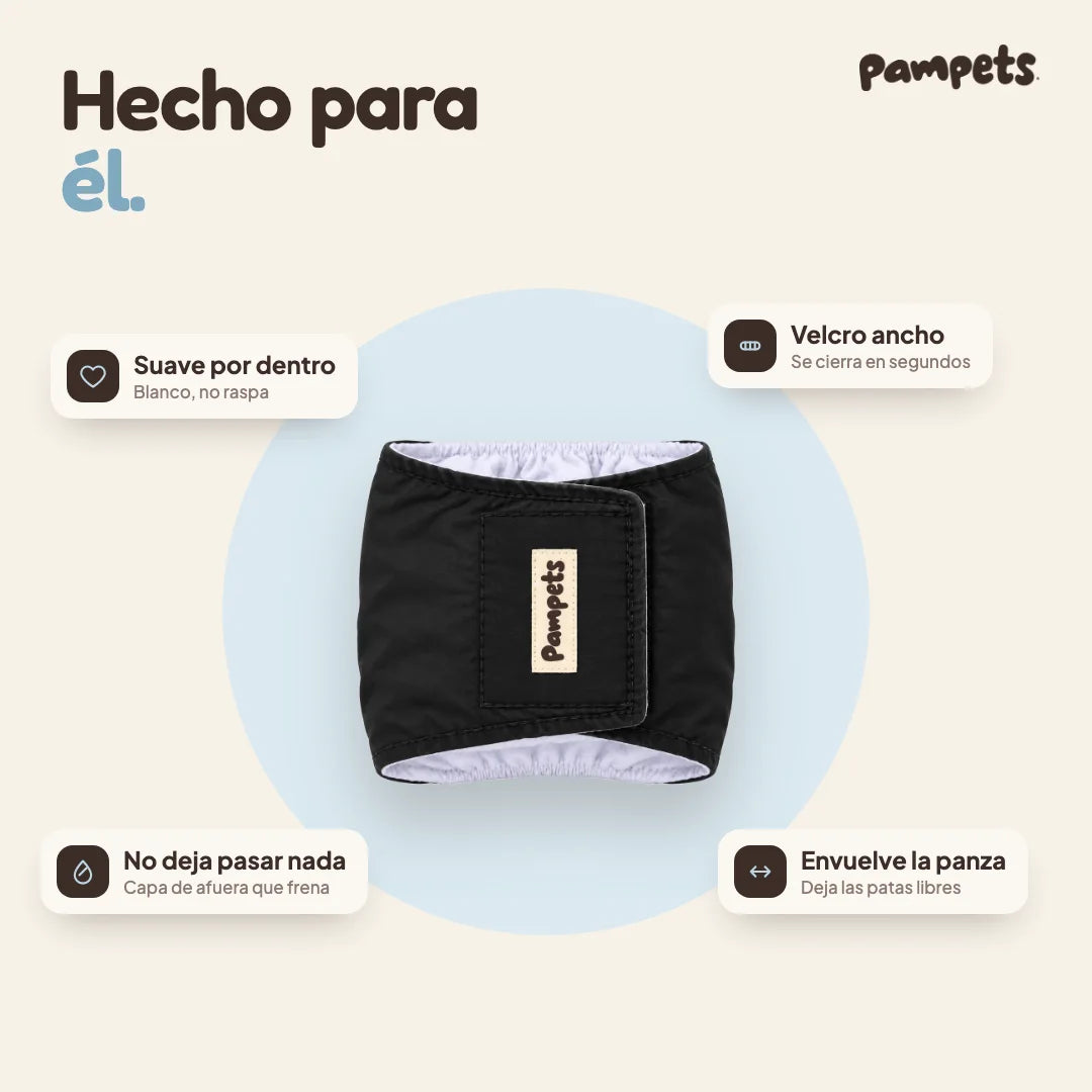 Pañal lavable para perro macho
